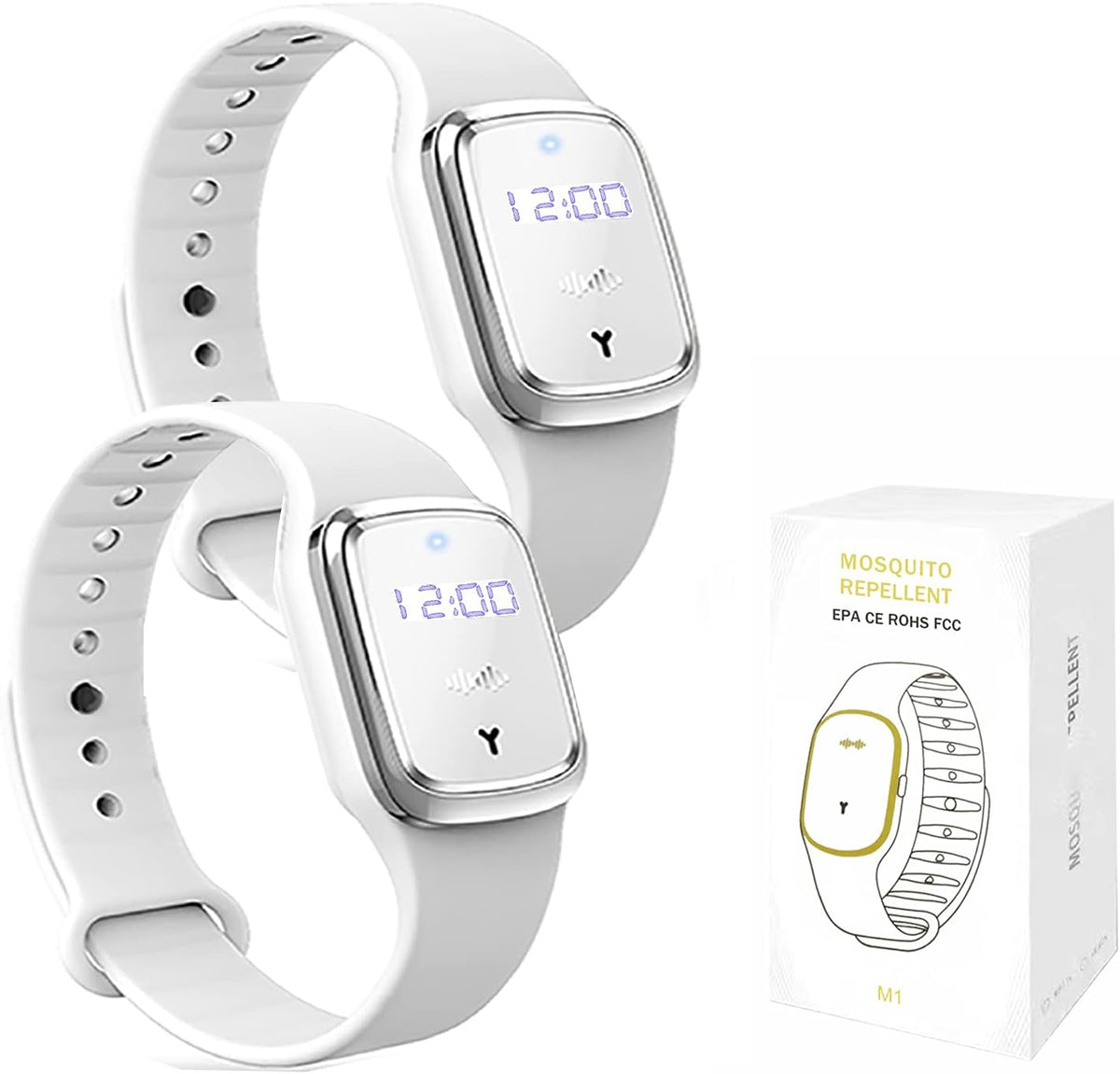Pulseras Repelente de Mosquitos Ultrasónico Blanco