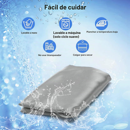 Funda de Almohada Satén Gris 35 x 55cm para modelo (Almohada Cervical Viscoelástica Cuello) - additional image 2