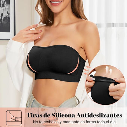 Sujetador Negro sin Costuras - Talla XL/XXL