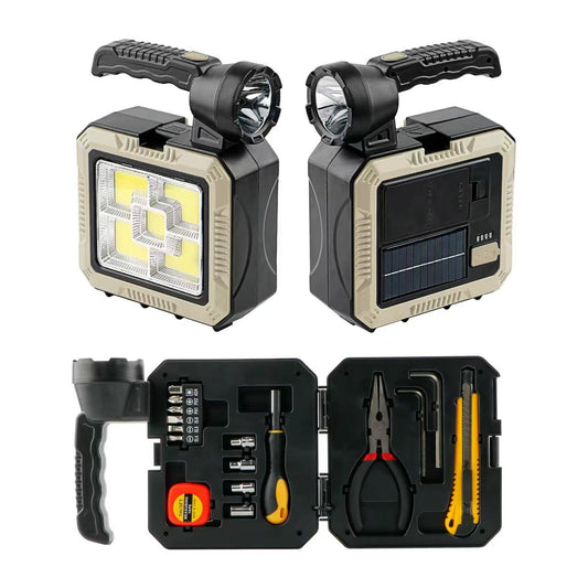 Linterna led solar con kit de herramientas